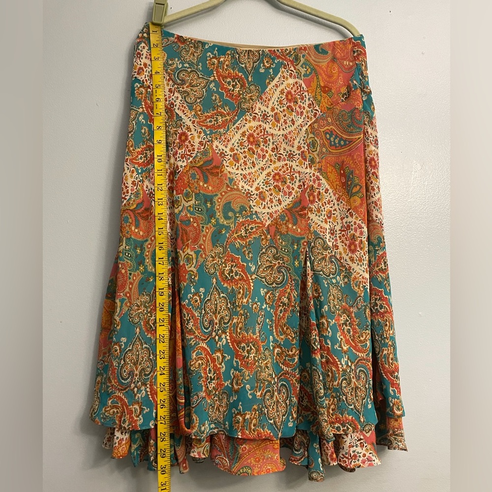 Teal and Orange Paisley A-Line Women’s Skirt